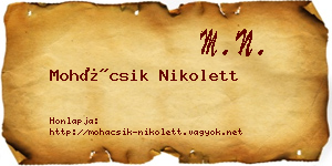 Mohácsik Nikolett névjegykártya